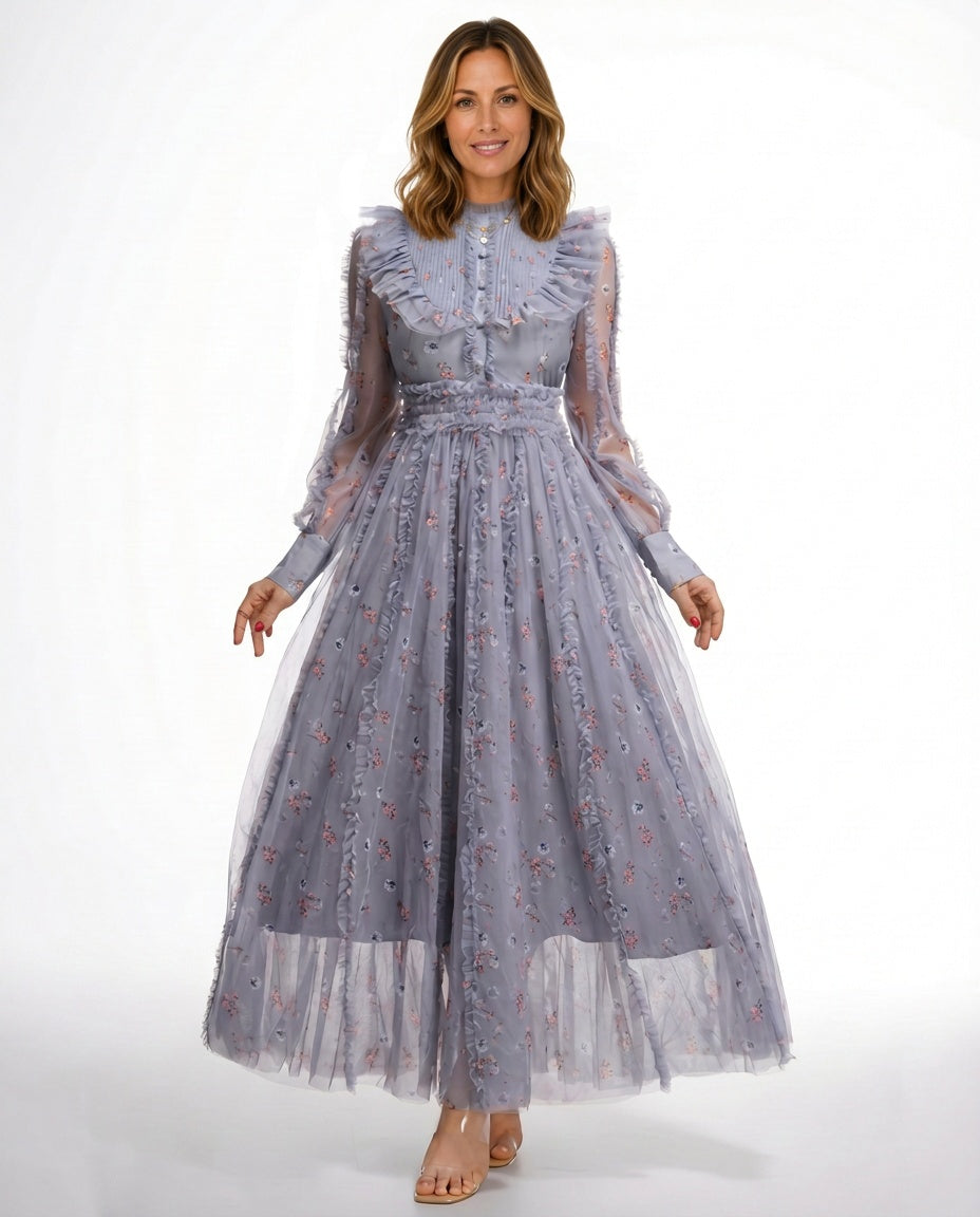 Aurelia | Floral Ruffle Maxi Dress