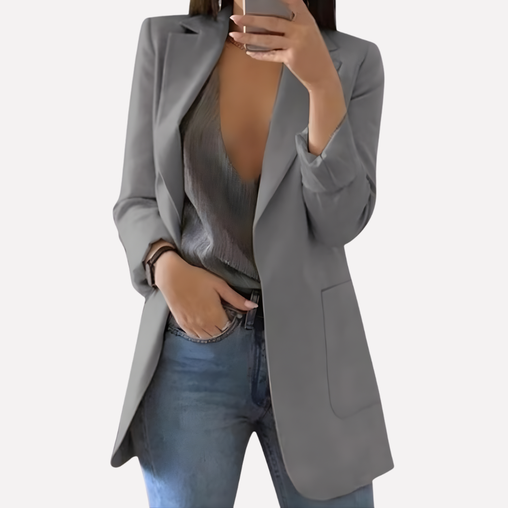 Seraphina | Long Front-Pocket Blazer