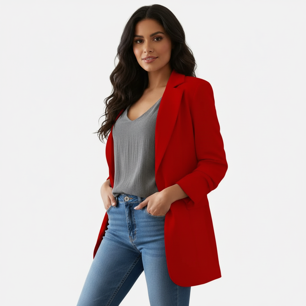 Seraphina | Long Front-Pocket Blazer