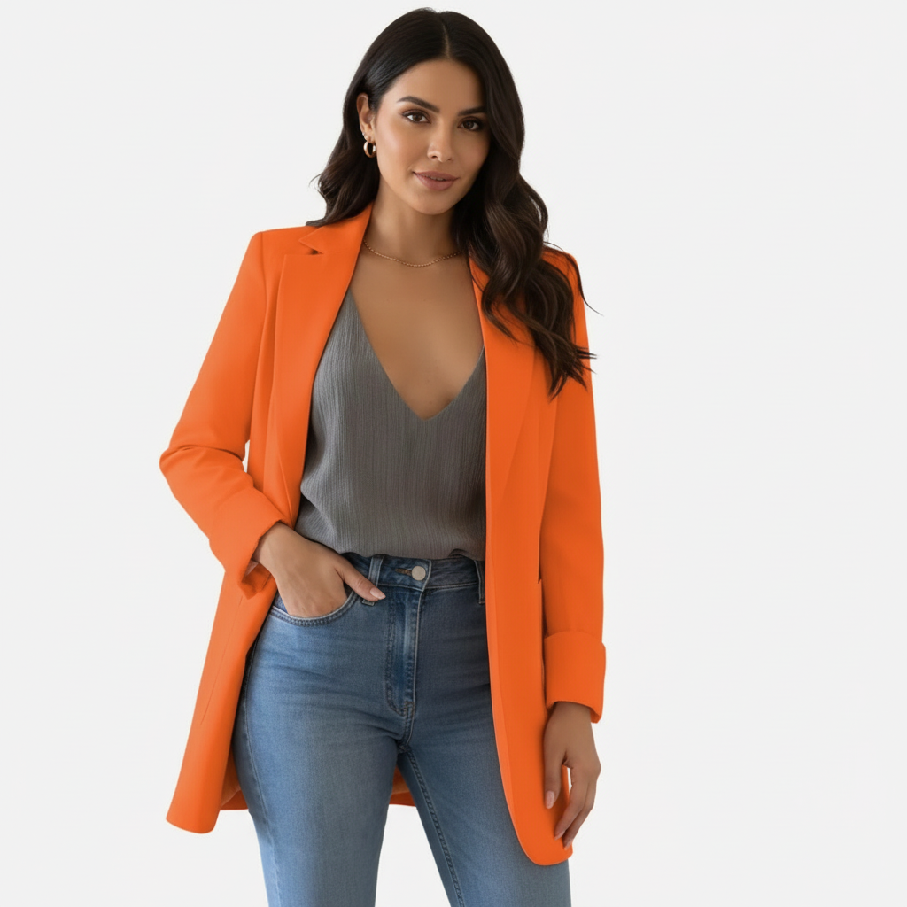 Seraphina | Long Front-Pocket Blazer
