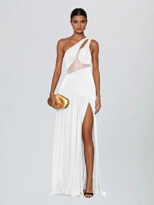Thea | One-Shoulder Side Split Maxi Dress