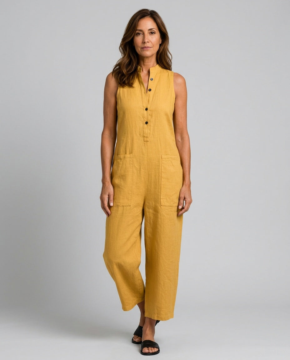 Reese | Sleeveless Linen-Blend Jumpsuit