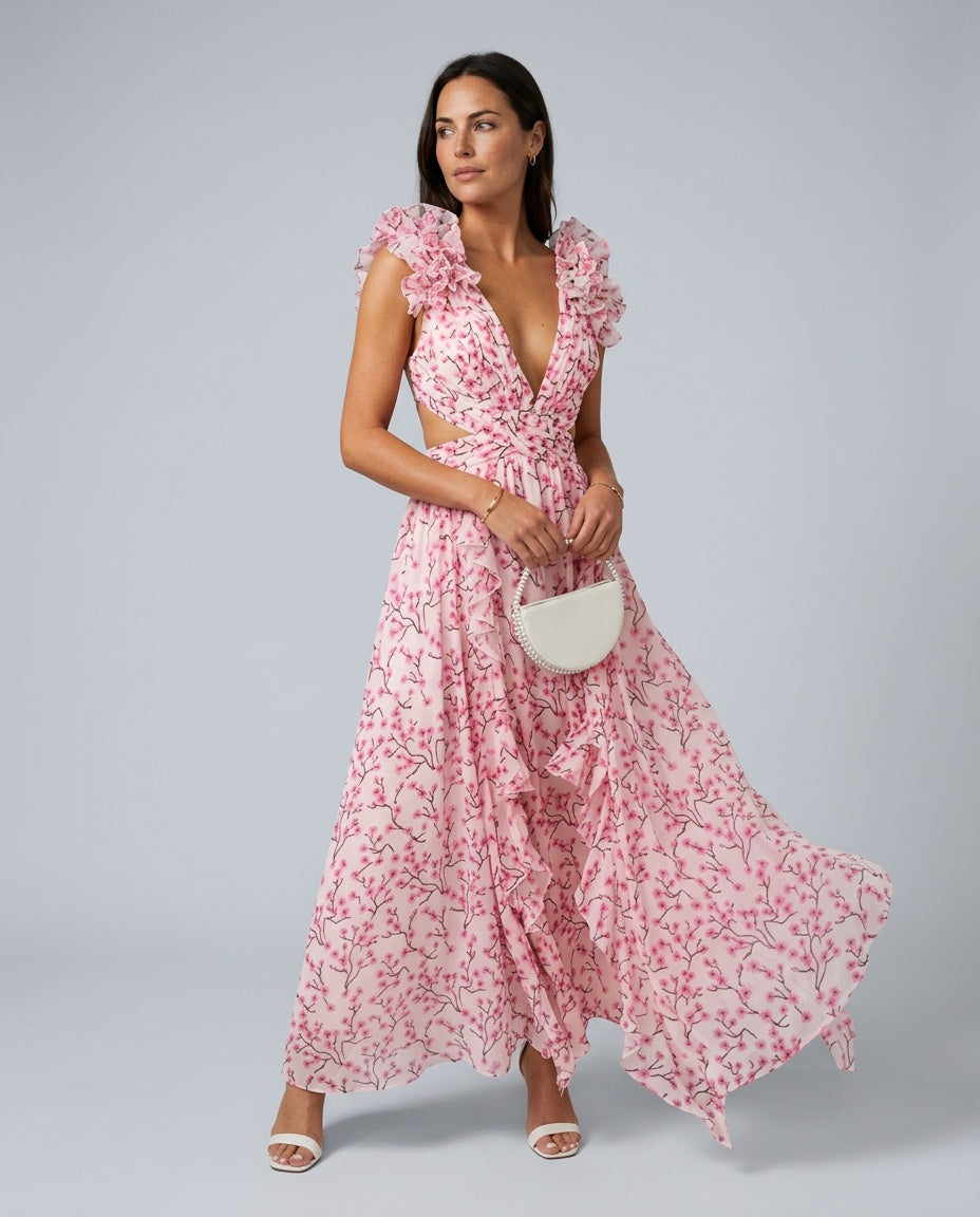 Aurelia | Sleeveless Floral Print Maxi Dress