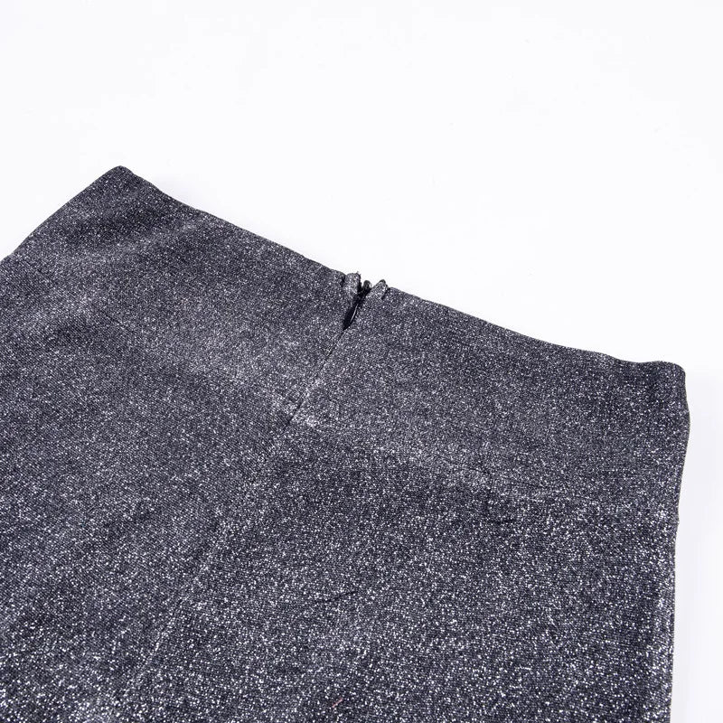 Aubrey | High Waist Glitter Wide Leg Trousers