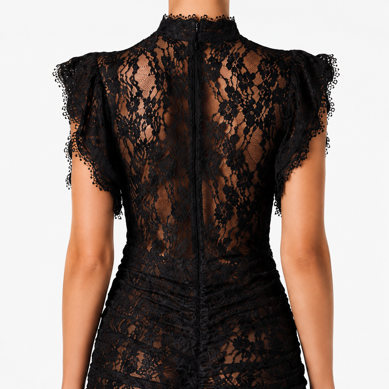 Saskia | Lace High Neck Mini Dress