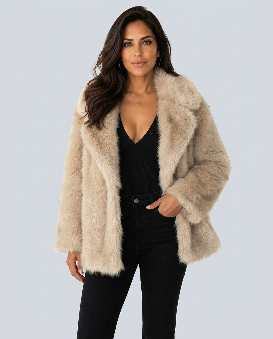 Carmen | Oversized Gradient Faux Fur Coat