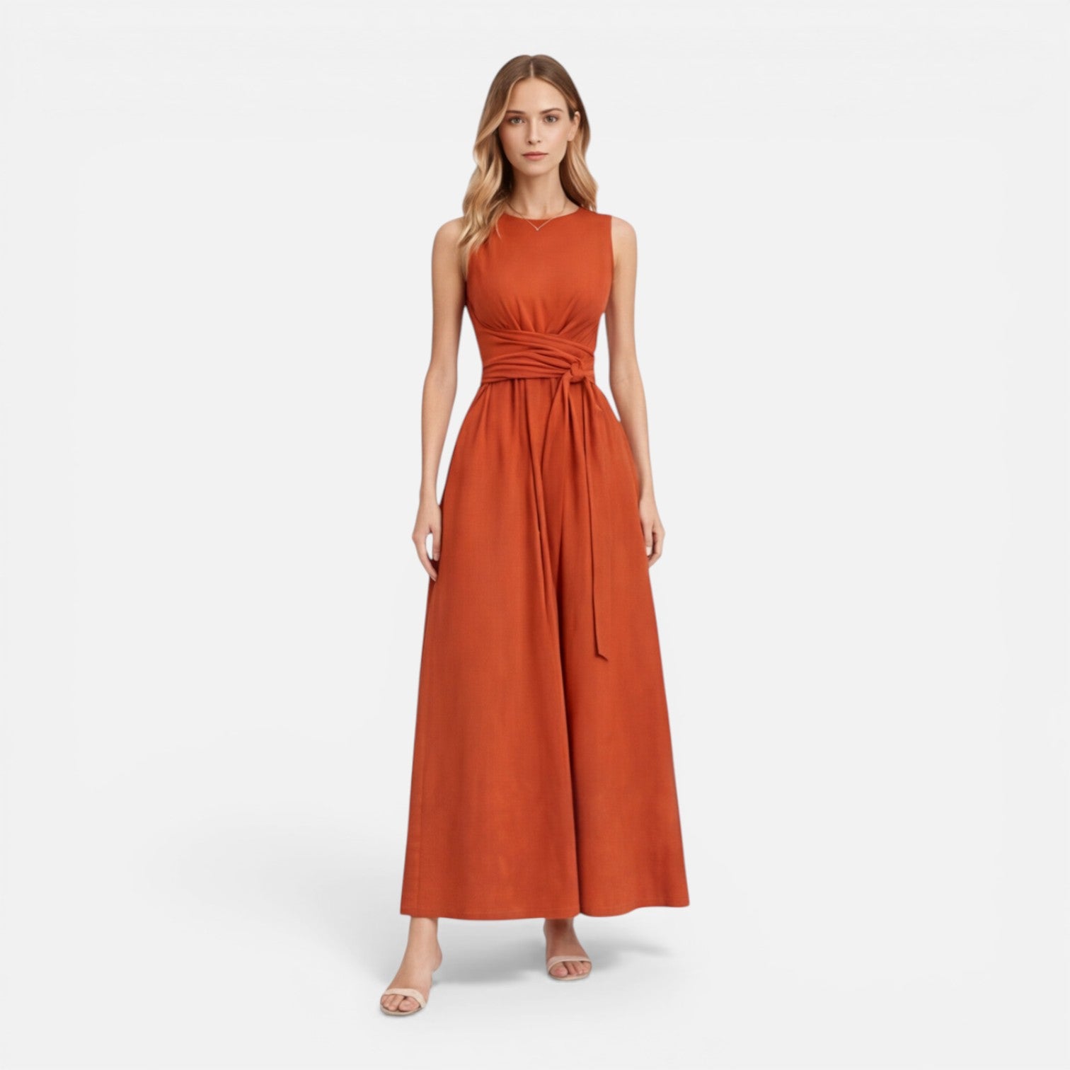 Elena | Twist Waist Sleeveless Maxi Dress