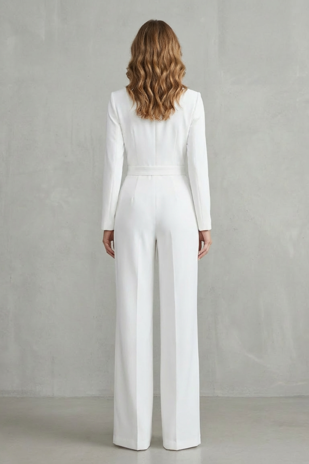 Harlow | Slant-Lapel Wide-Leg Long Sleeve Jumpsuit