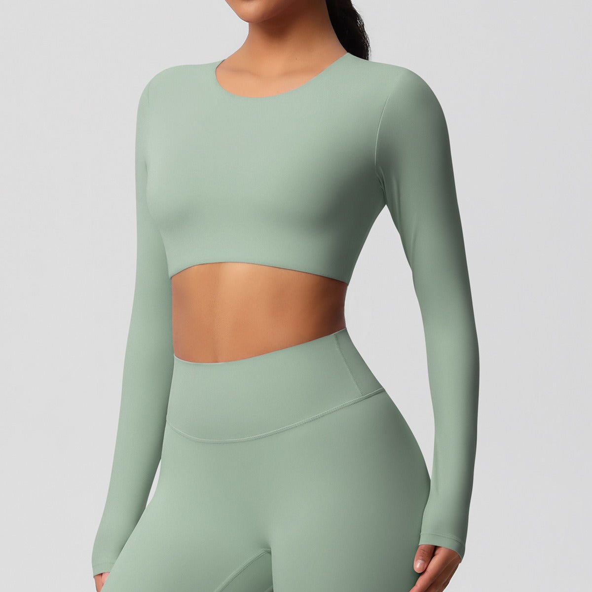 Cleona | Long Sleeve Shaping Compression Crop Top