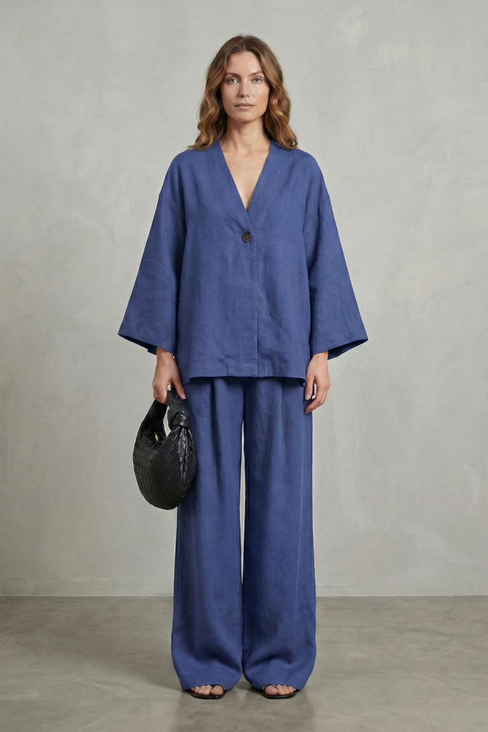 Morvella | Relaxed Wrap Long Sleeve Two Piece Set