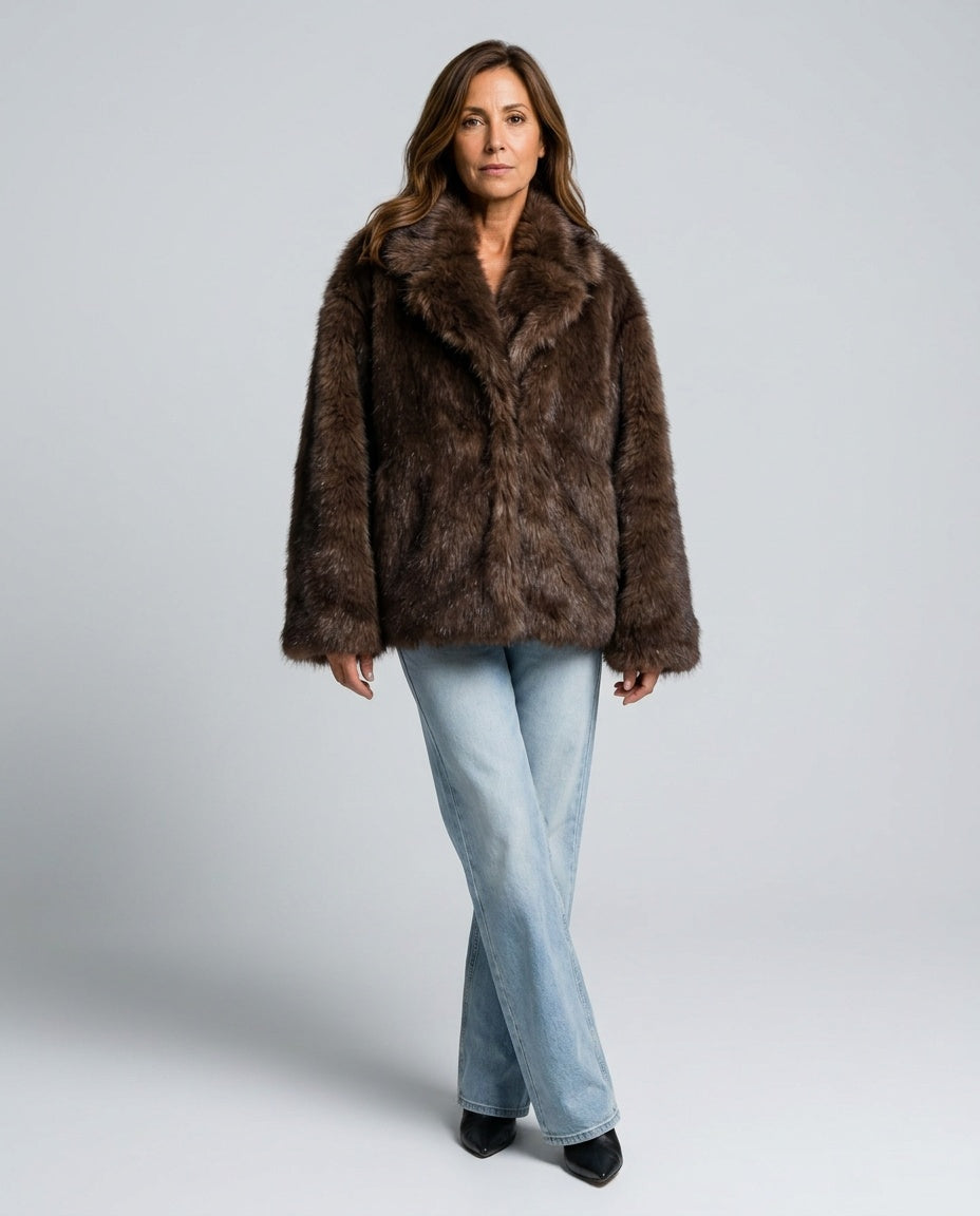 Carmen | Oversized Gradient Faux Fur Coat