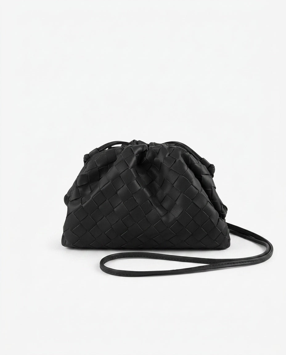 Compact Woven Texture Crossbody Pouch