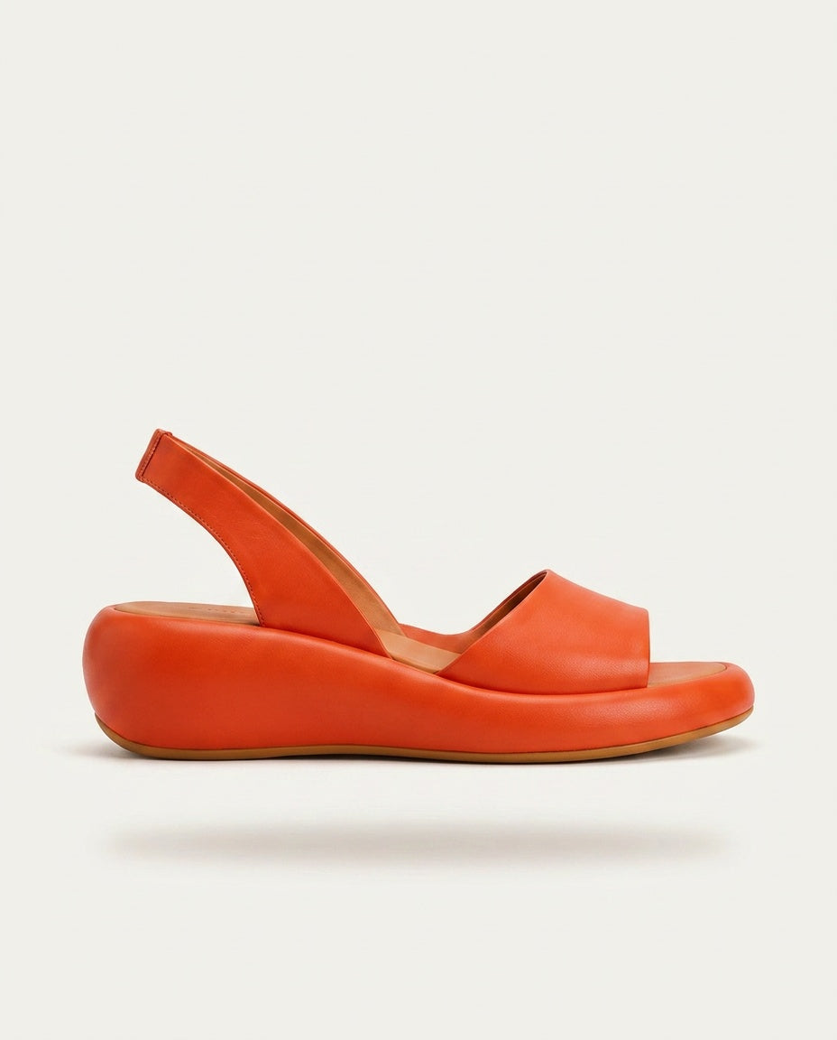 Coralie | Open Toe Low Wedge Slingback Sandals