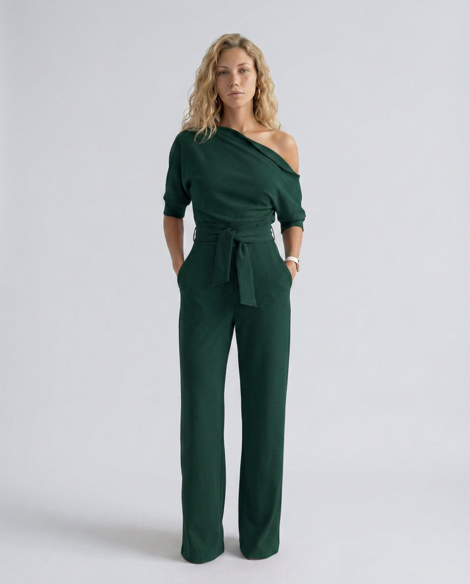 Gracie | Off-Shoulder Jumpsuit with Wide-Leg Trousers