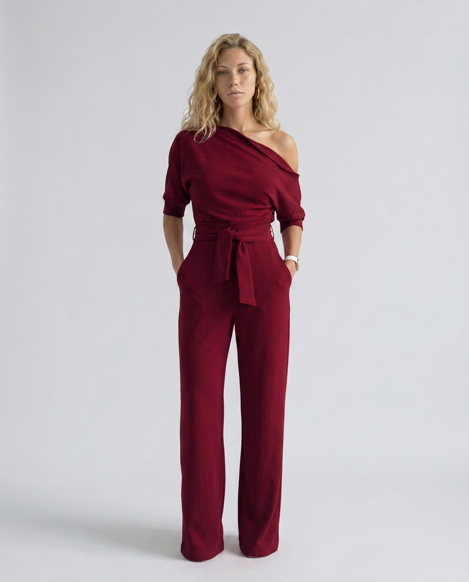 Gracie | Off-Shoulder Jumpsuit with Wide-Leg Trousers