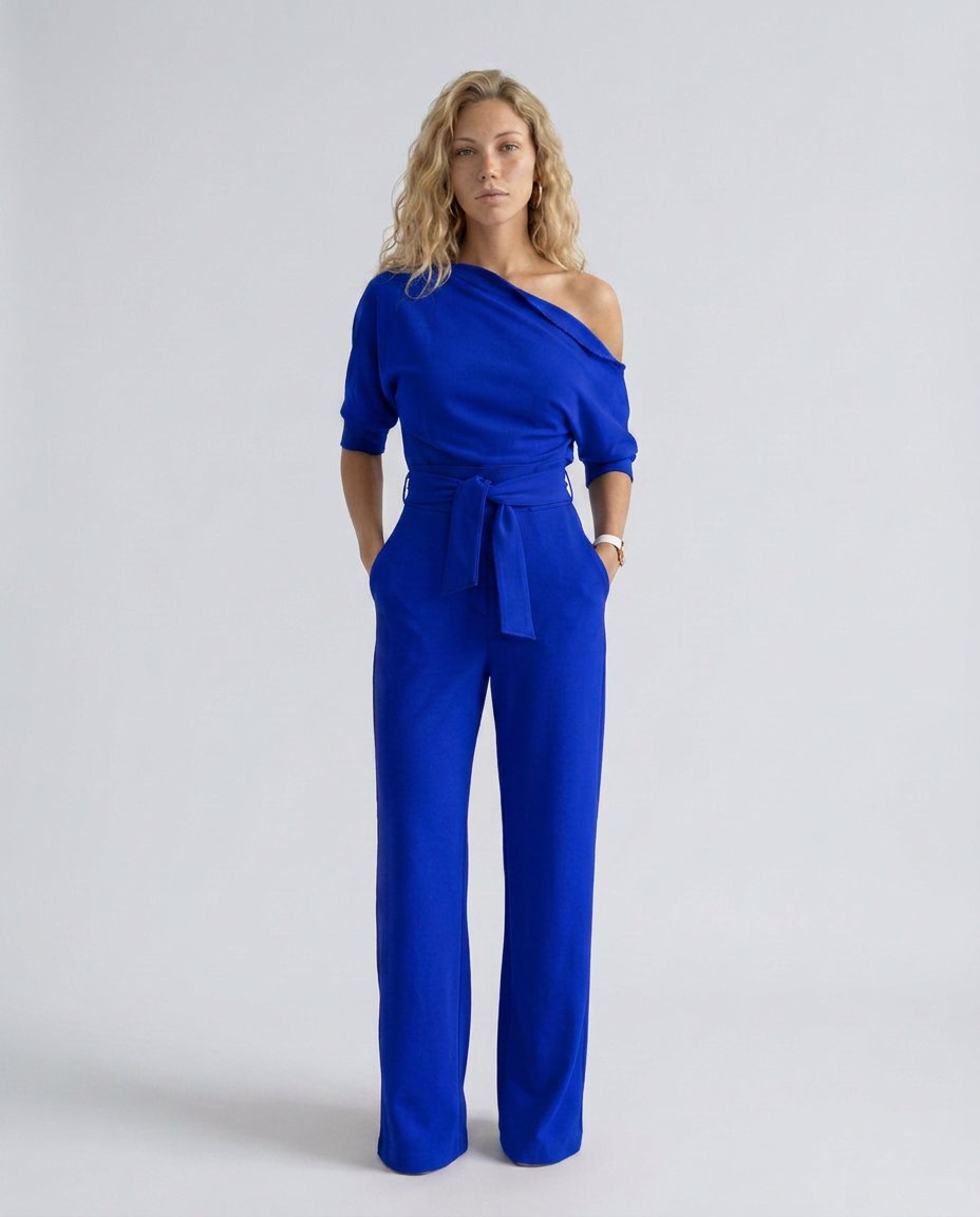 Gracie | Off-Shoulder Jumpsuit with Wide-Leg Trousers