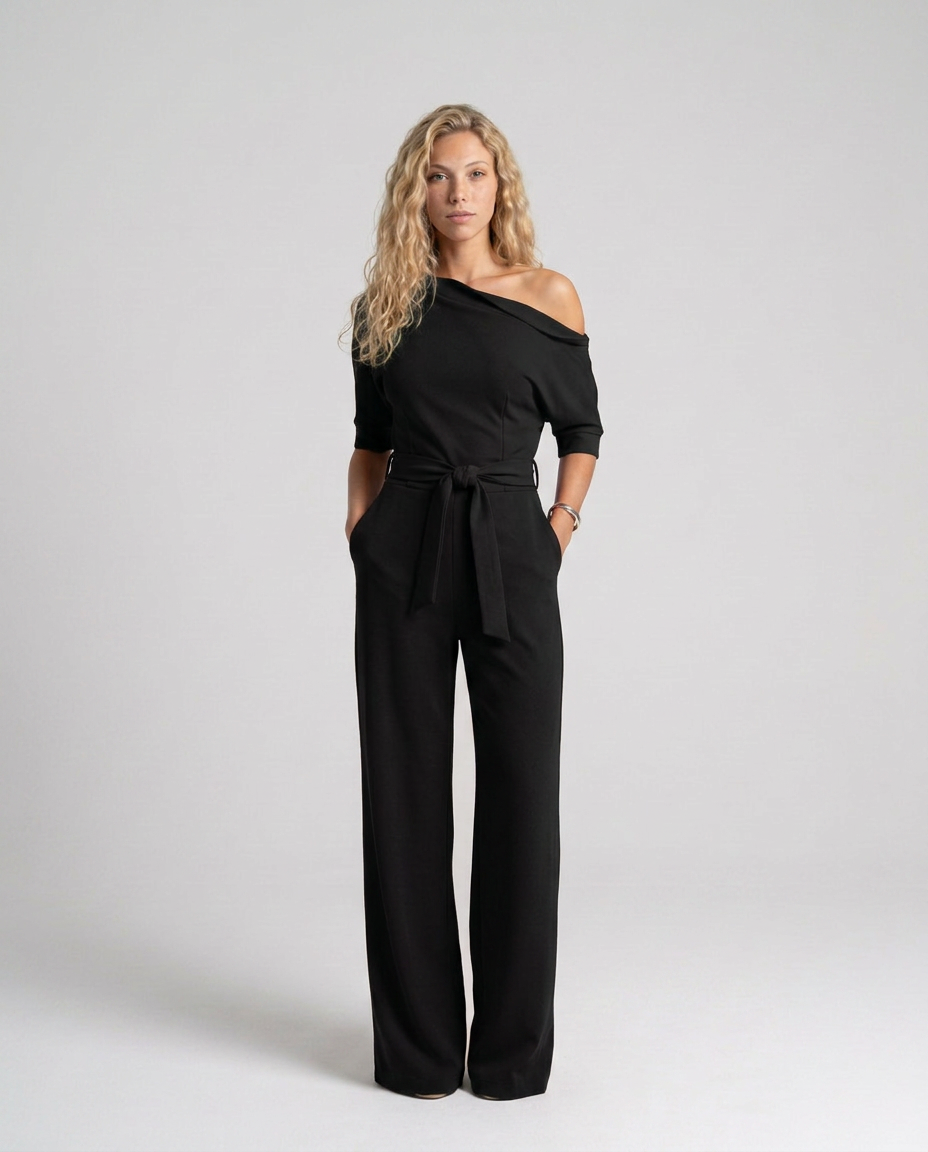 Gracie | Off-Shoulder Jumpsuit with Wide-Leg Trousers