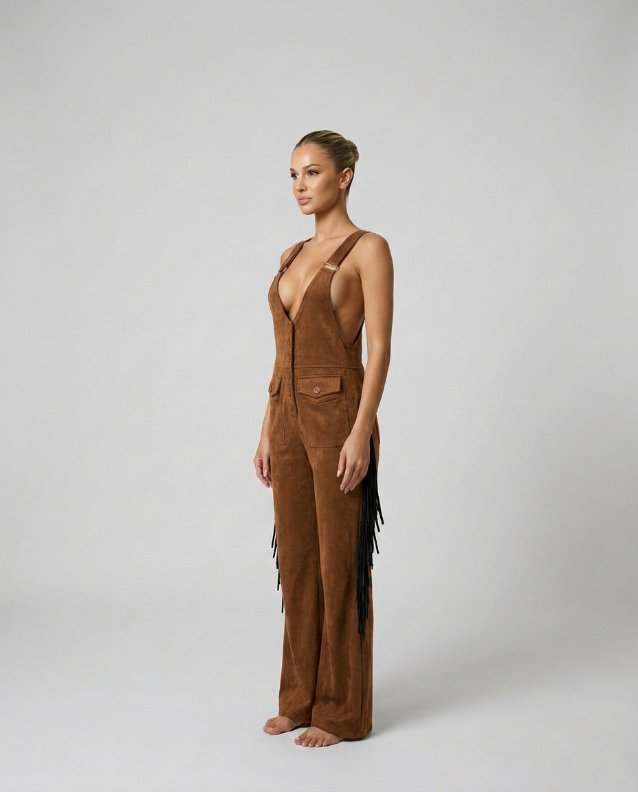 Valnera | Western Fringe Flared Overalls