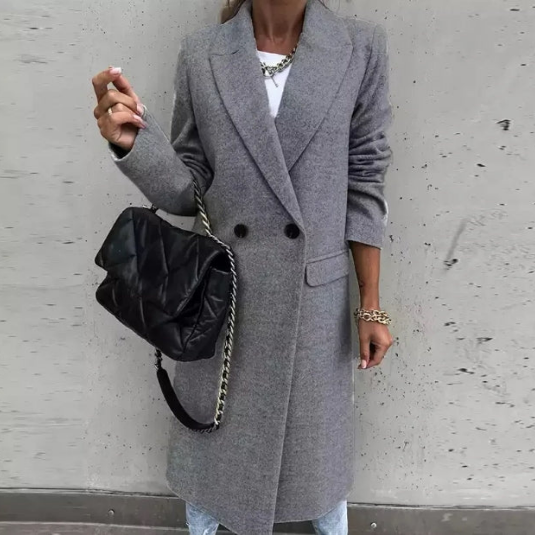 Piper | Double-Breasted Wool-Blend Long Coat