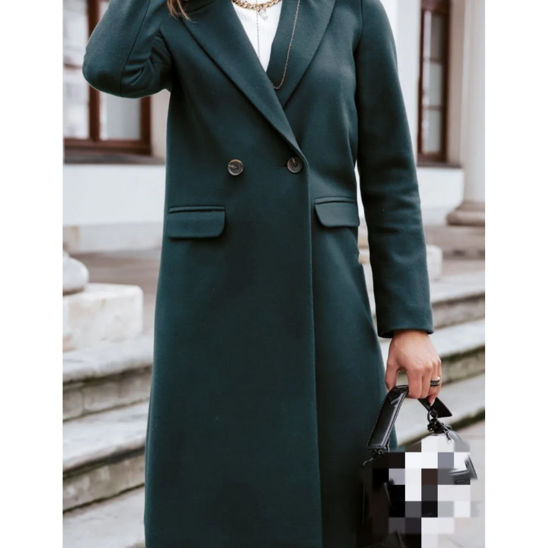 Piper | Double-Breasted Wool-Blend Long Coat