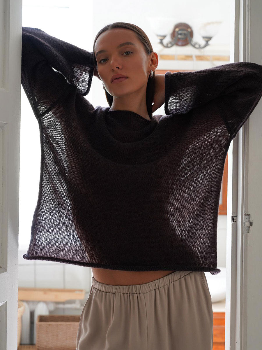Mabel | Cropped Bell Sleeve Knit Jumper
