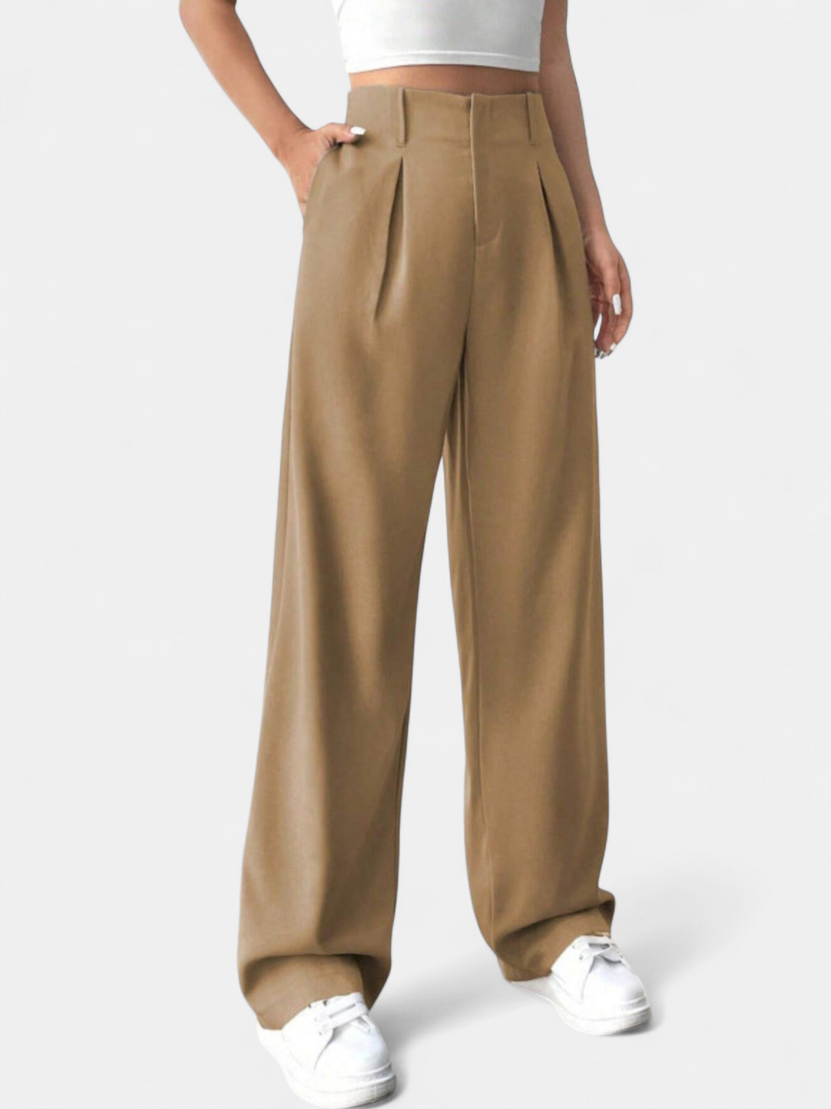Emilia | High Waist Pleated Wide-Leg Trousers
