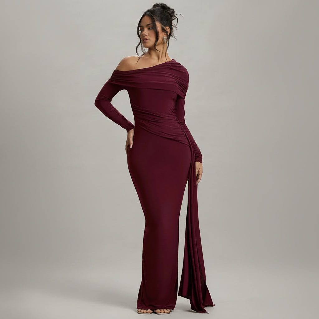Sloane | One-Shoulder Stretch Maxi Dress