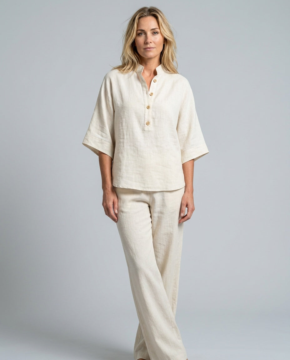 Leticia | Linen-Blend Co-ord Two-Piece Set
