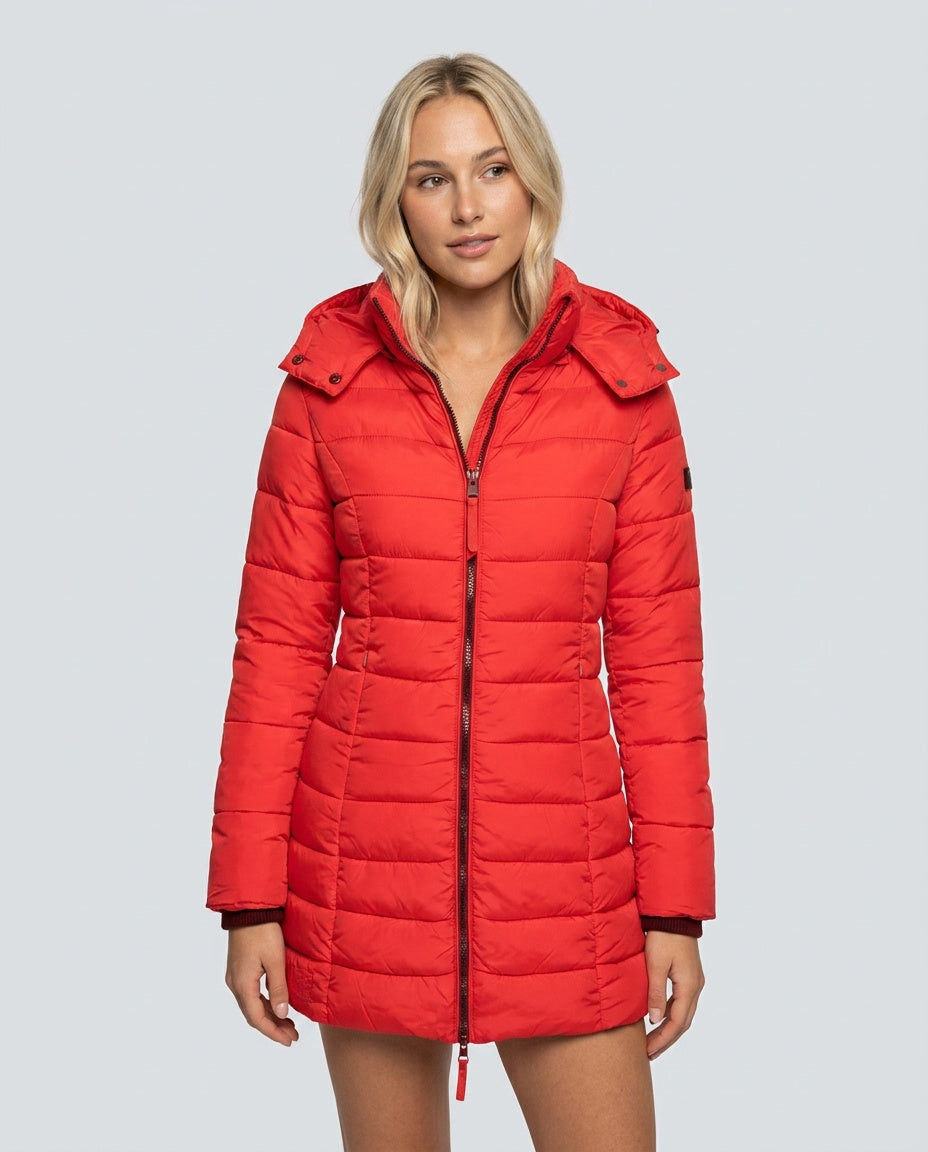 Freyja | Longline Quilted Hooded Puffer Coat