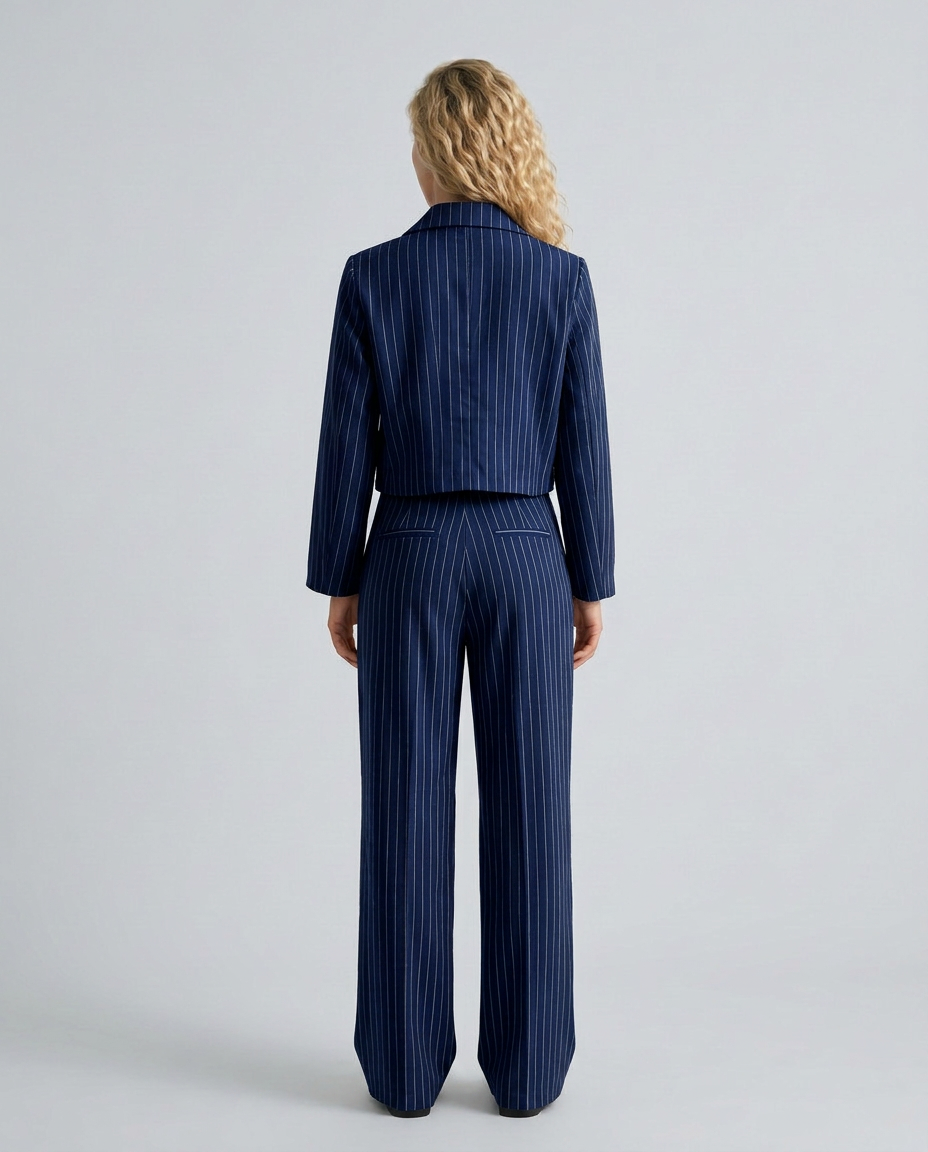 Stravelle | Striped Tailored Blazer & Trouser Two-Piece Set