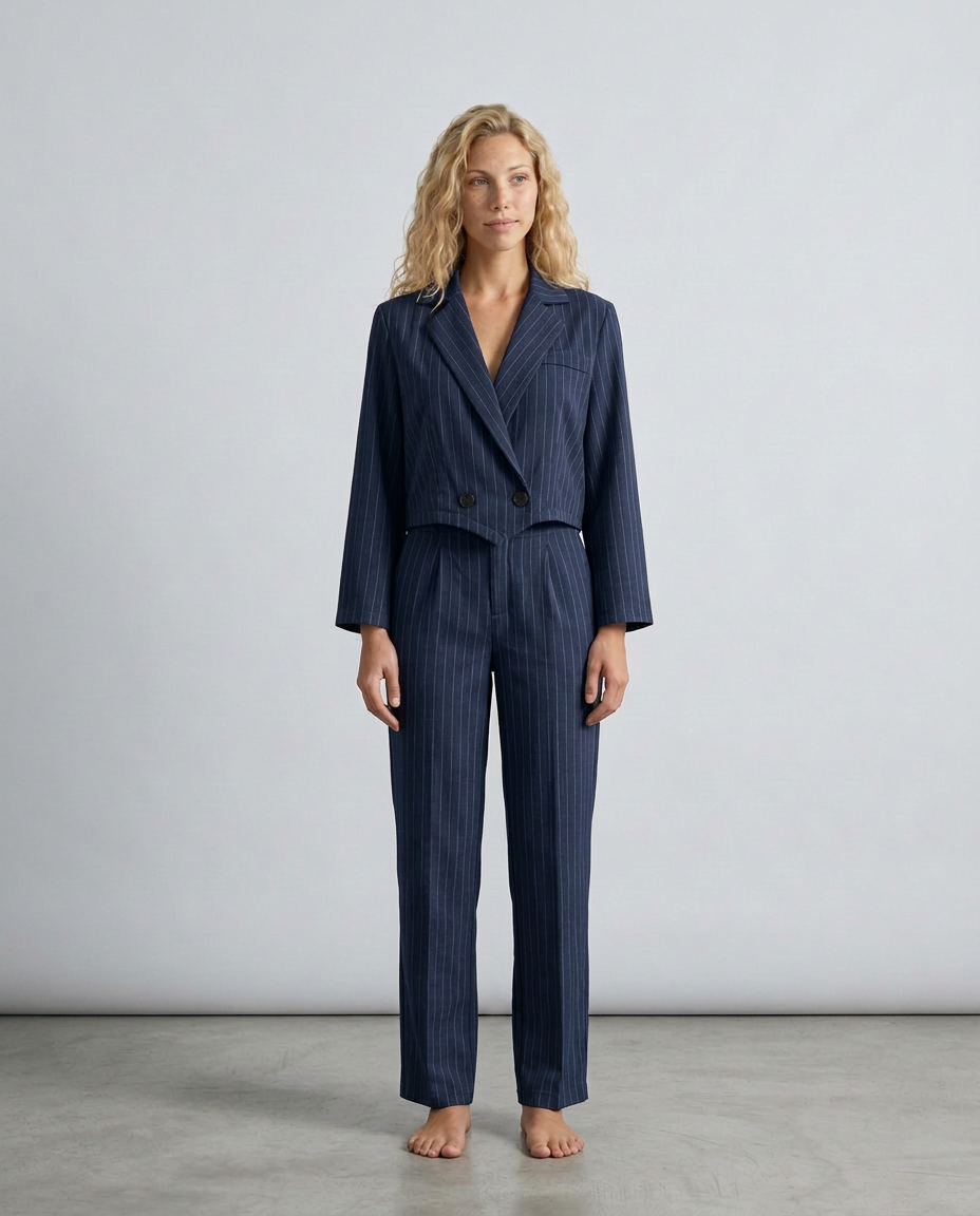Stravelle | Striped Tailored Blazer & Trouser Two-Piece Set