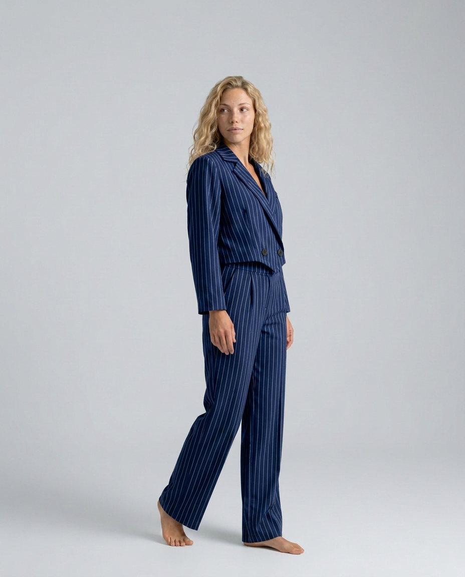 Stravelle | Striped Tailored Blazer & Trouser Two-Piece Set