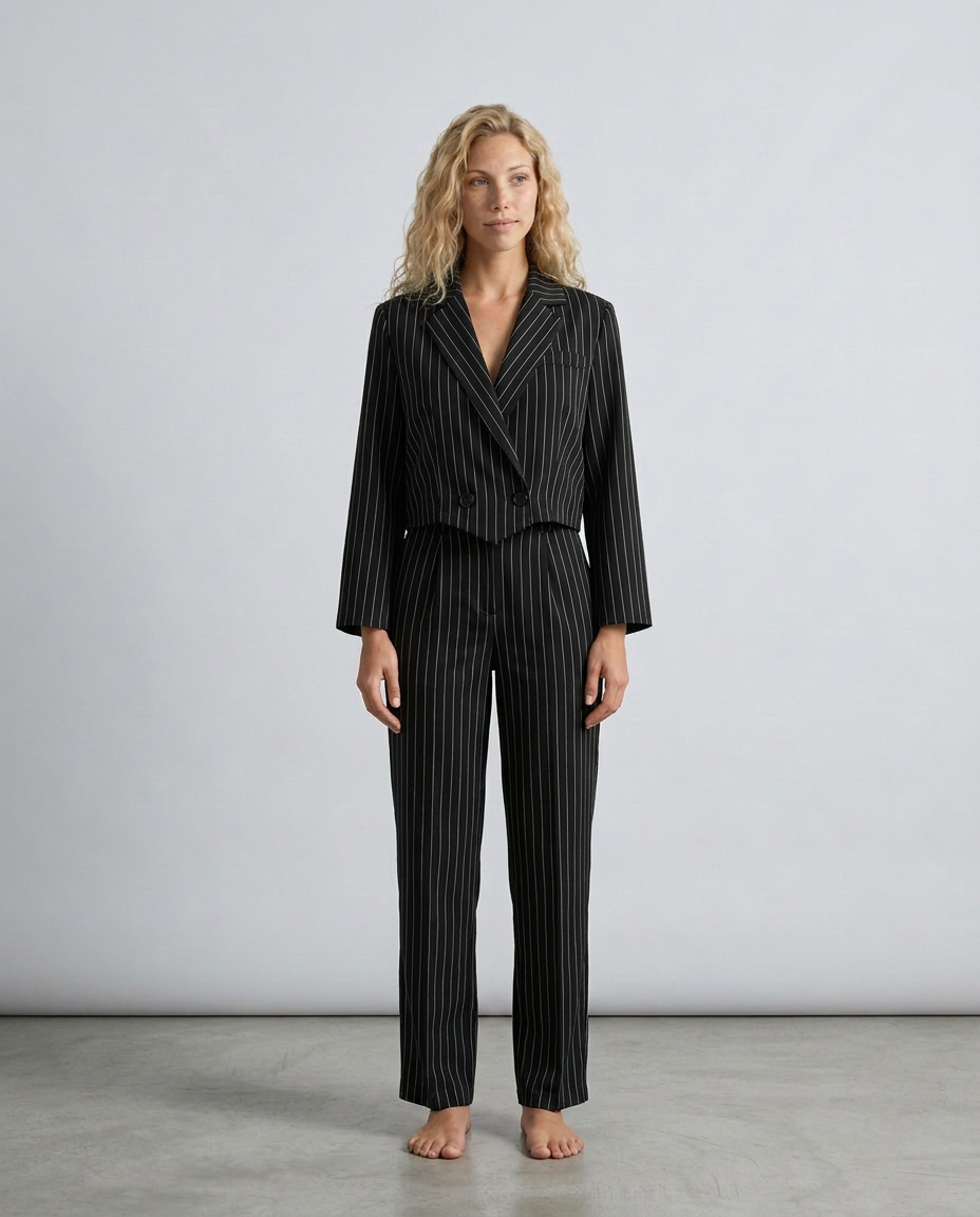 Stravelle | Striped Tailored Blazer & Trouser Two-Piece Set