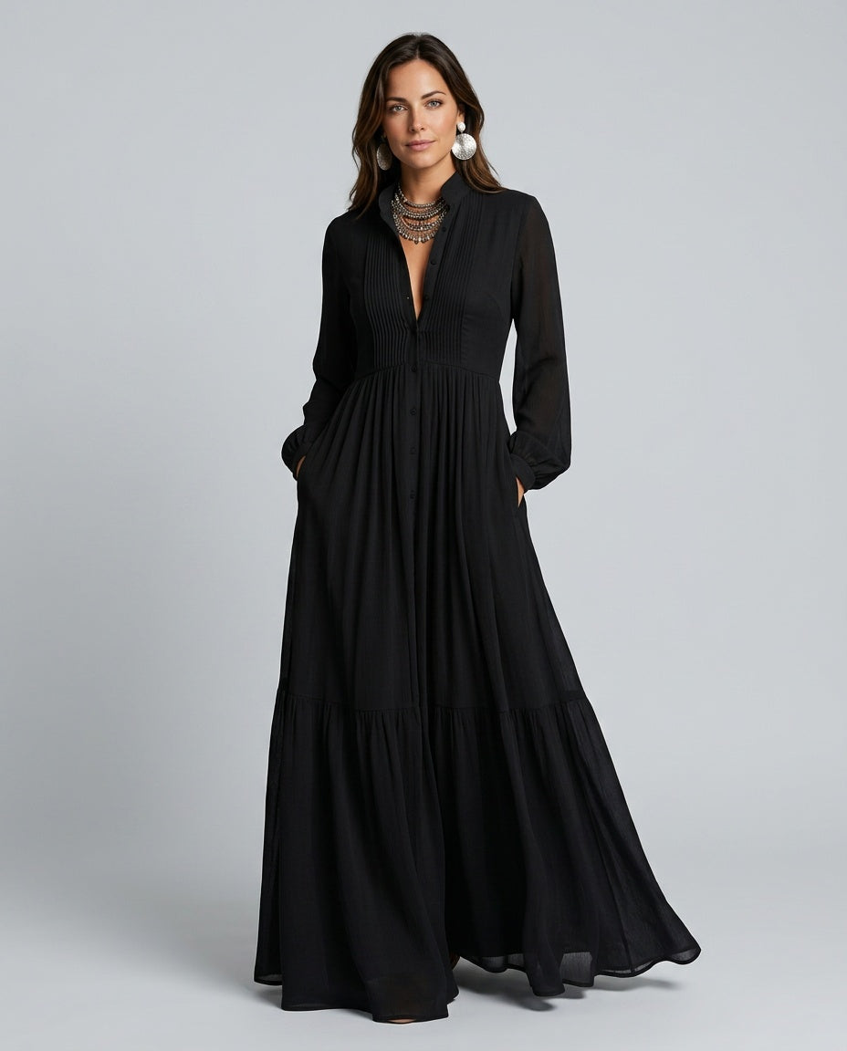 Odette | Flowy Column Maxi Dress