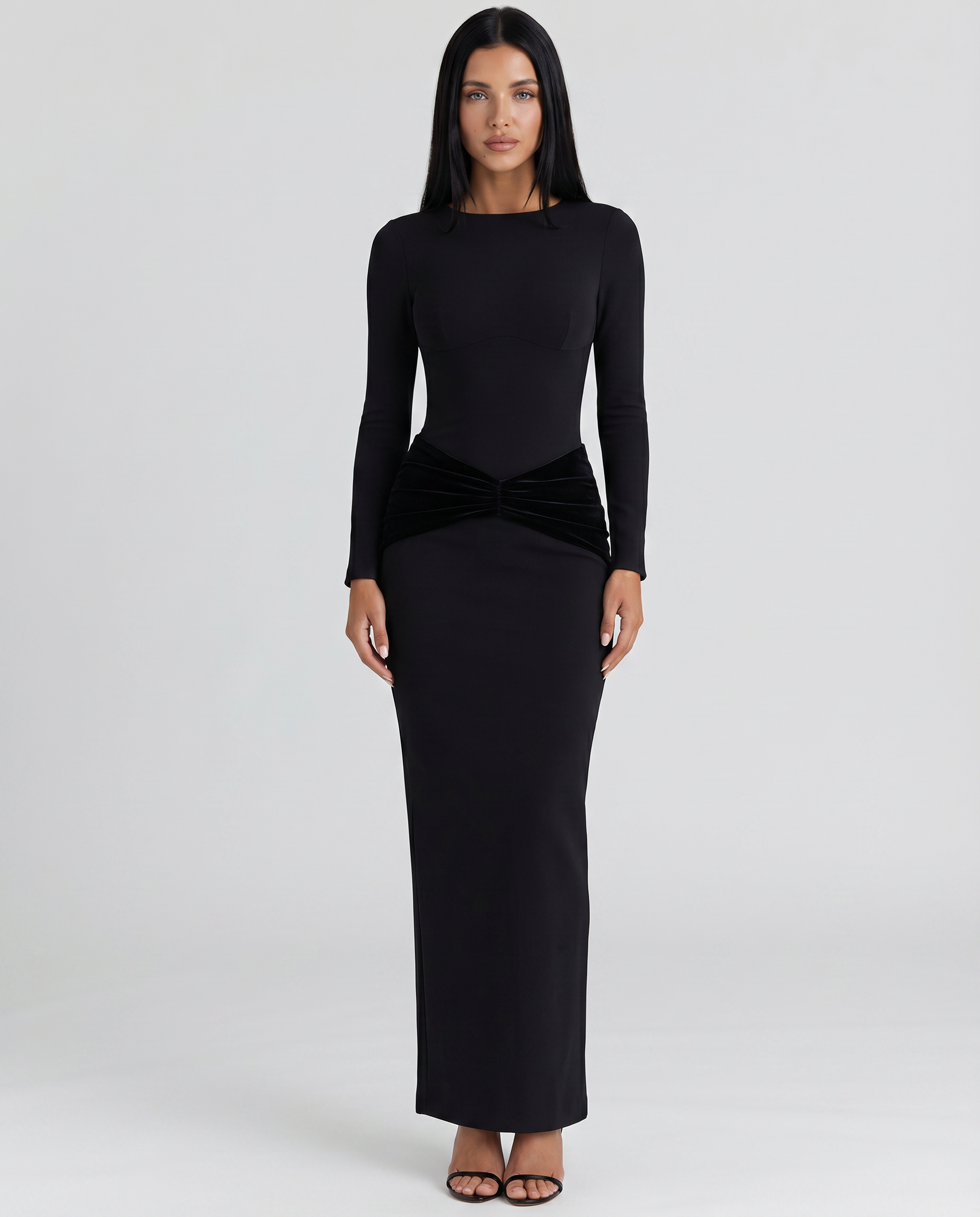 Teresa | Maxi Dress with Long Sleeves and Gathered Waist