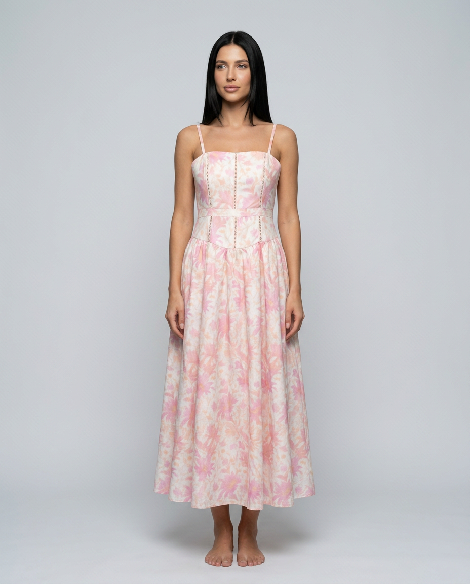 Deanne | Strapless Maxi Dress with Corset Bodice