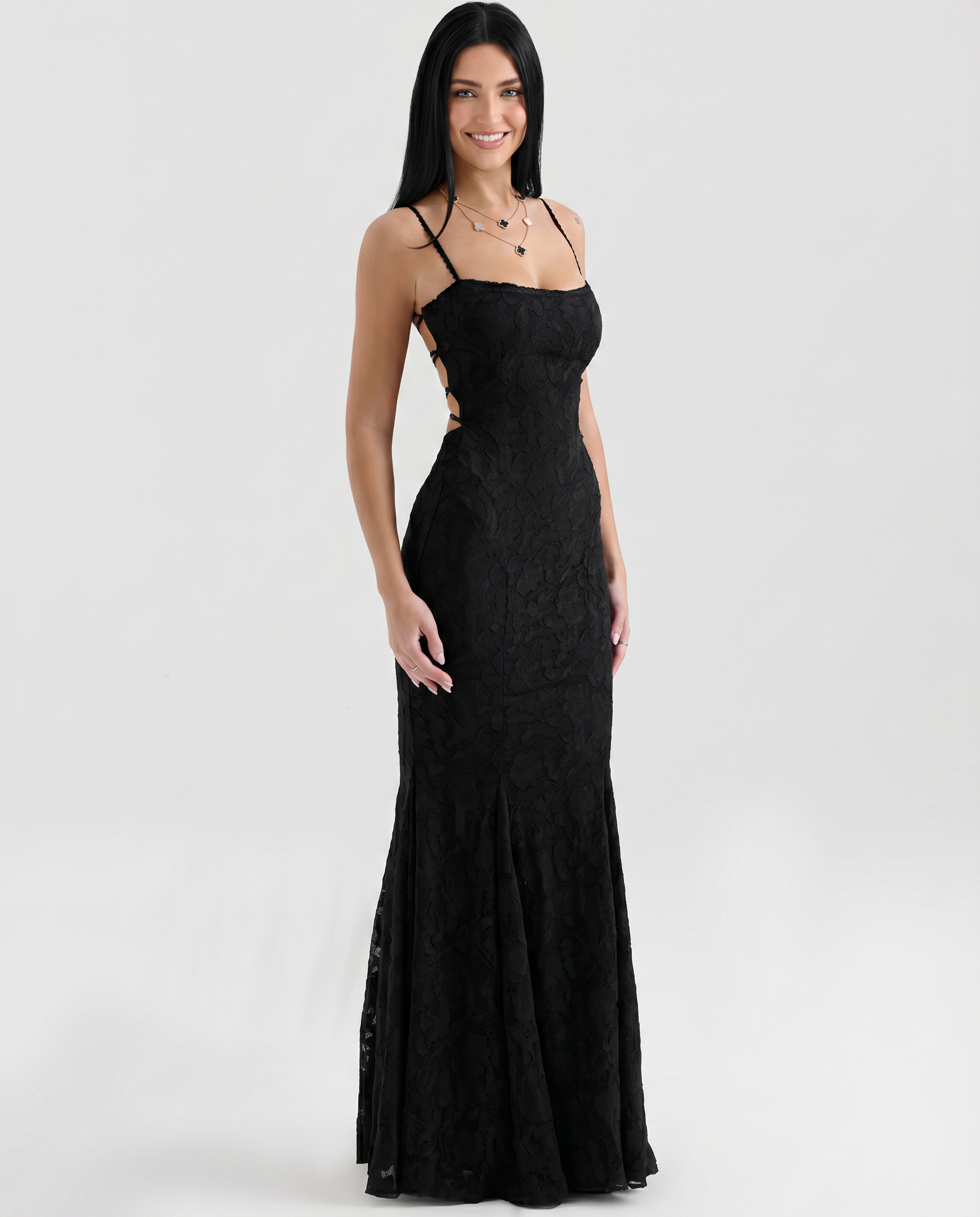 Women's Lace Maxi Dress Strappy Backless Mathilde