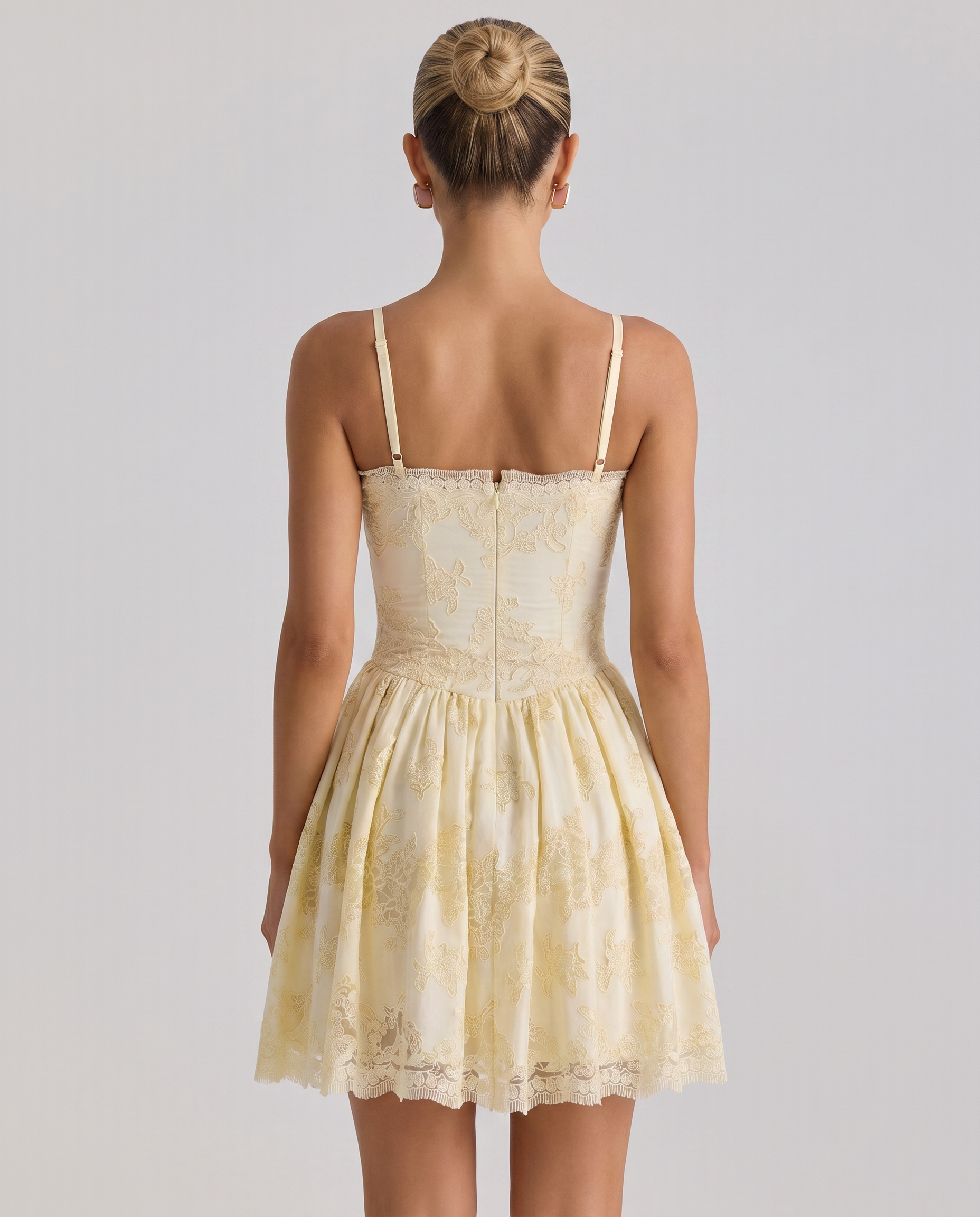 Tracie | Mini Dress with Broderie Anglaise Lace
