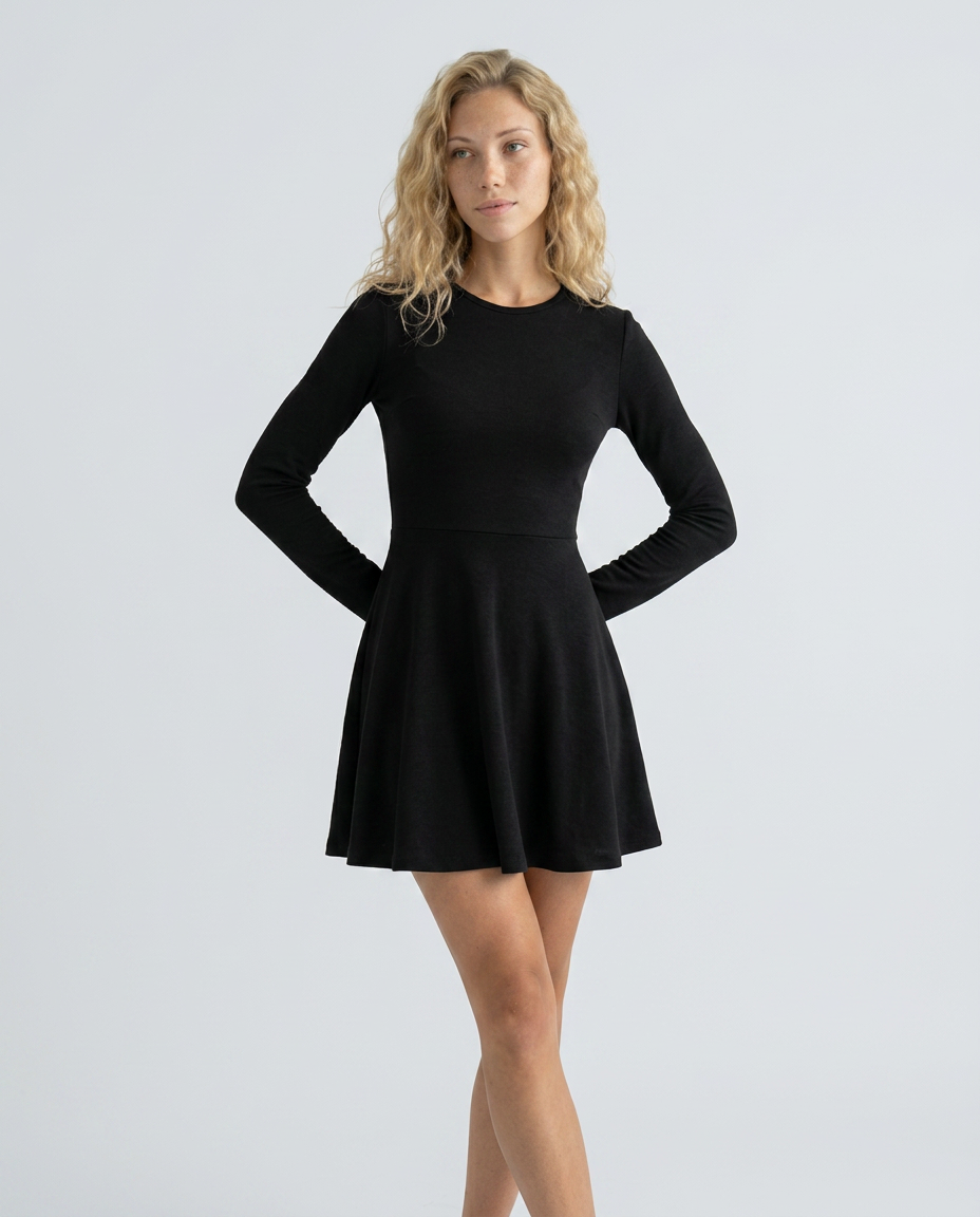 Carrie | Long Sleeve Mini Dress with Draped Detail