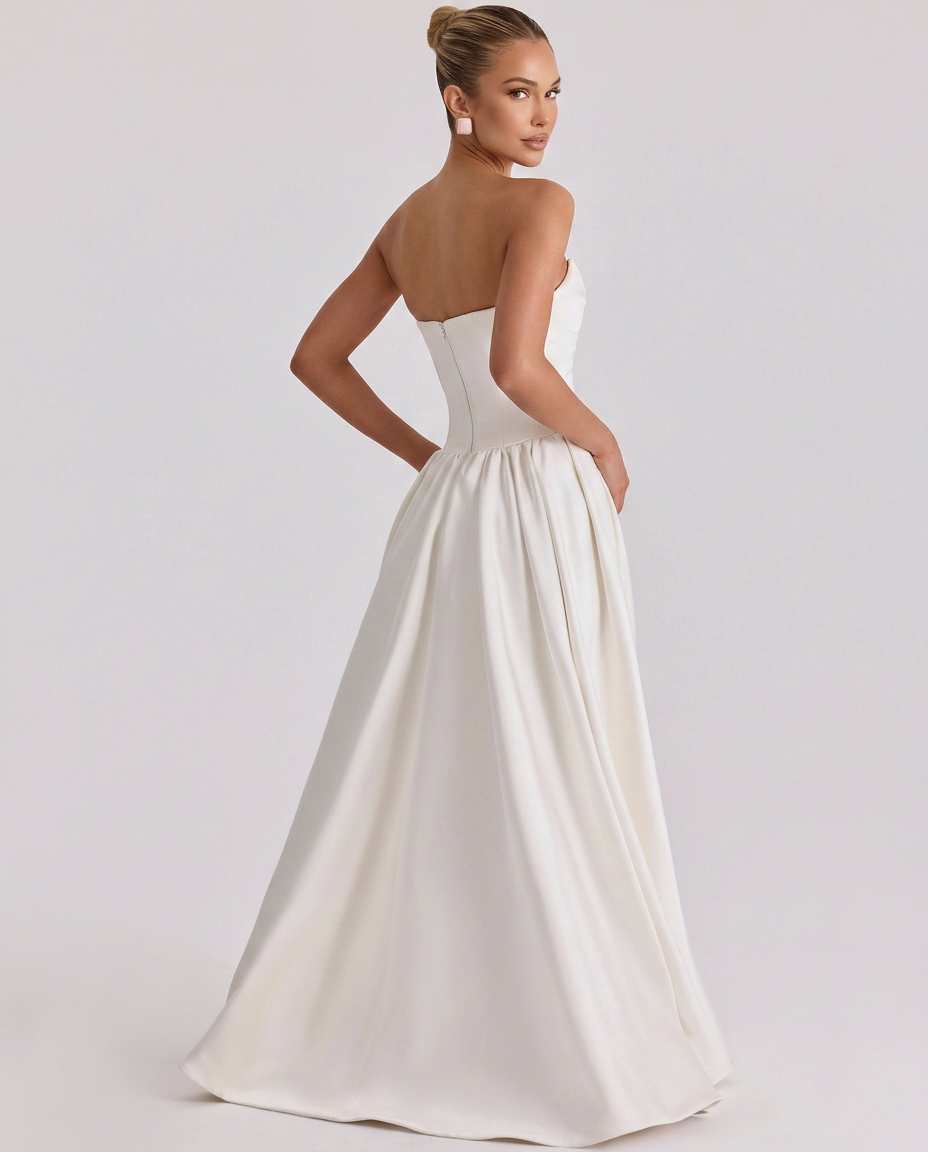 Janie | Maxi Bridal Gown with Basque Waist Corset