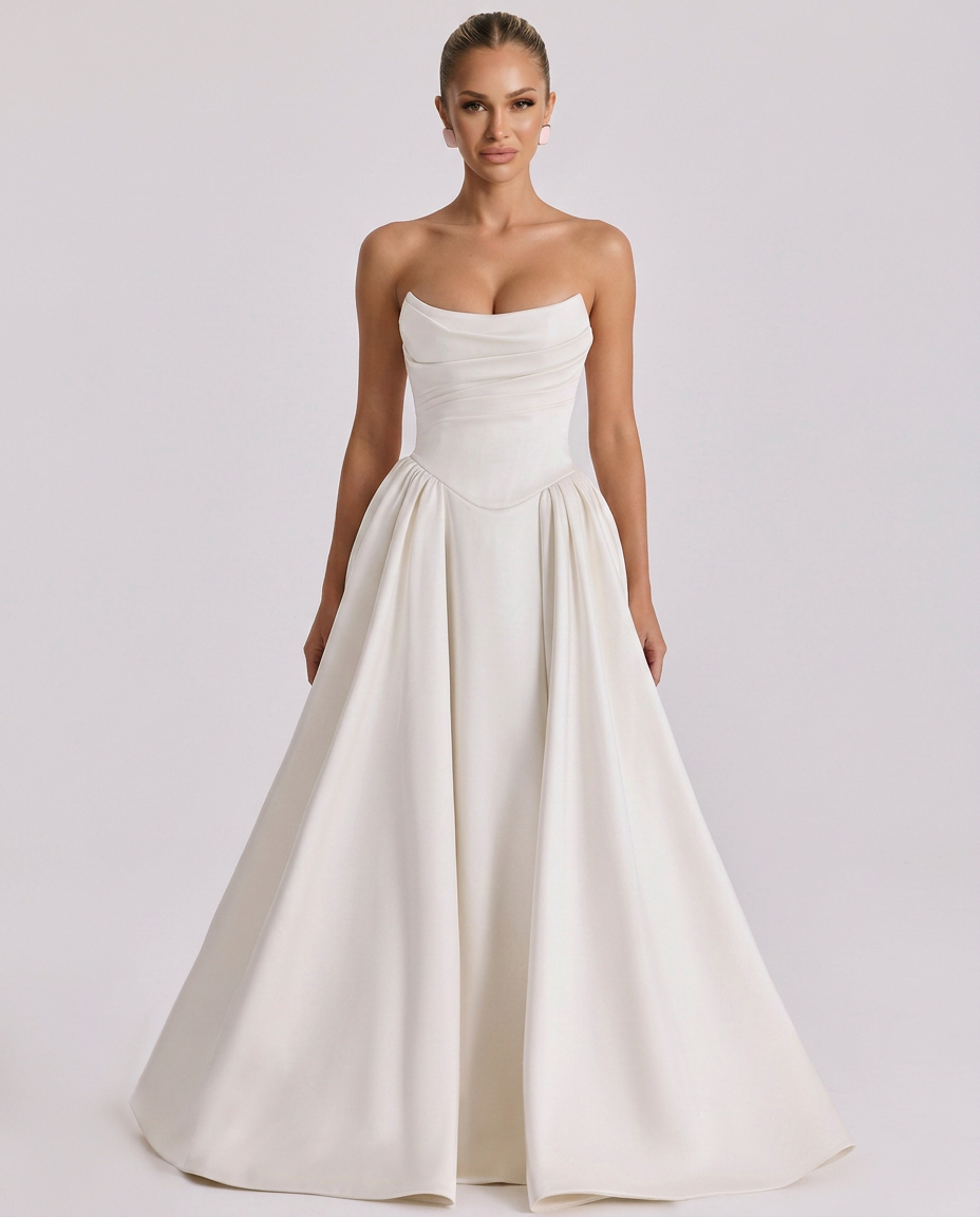 Janie | Maxi Bridal Gown with Basque Waist Corset