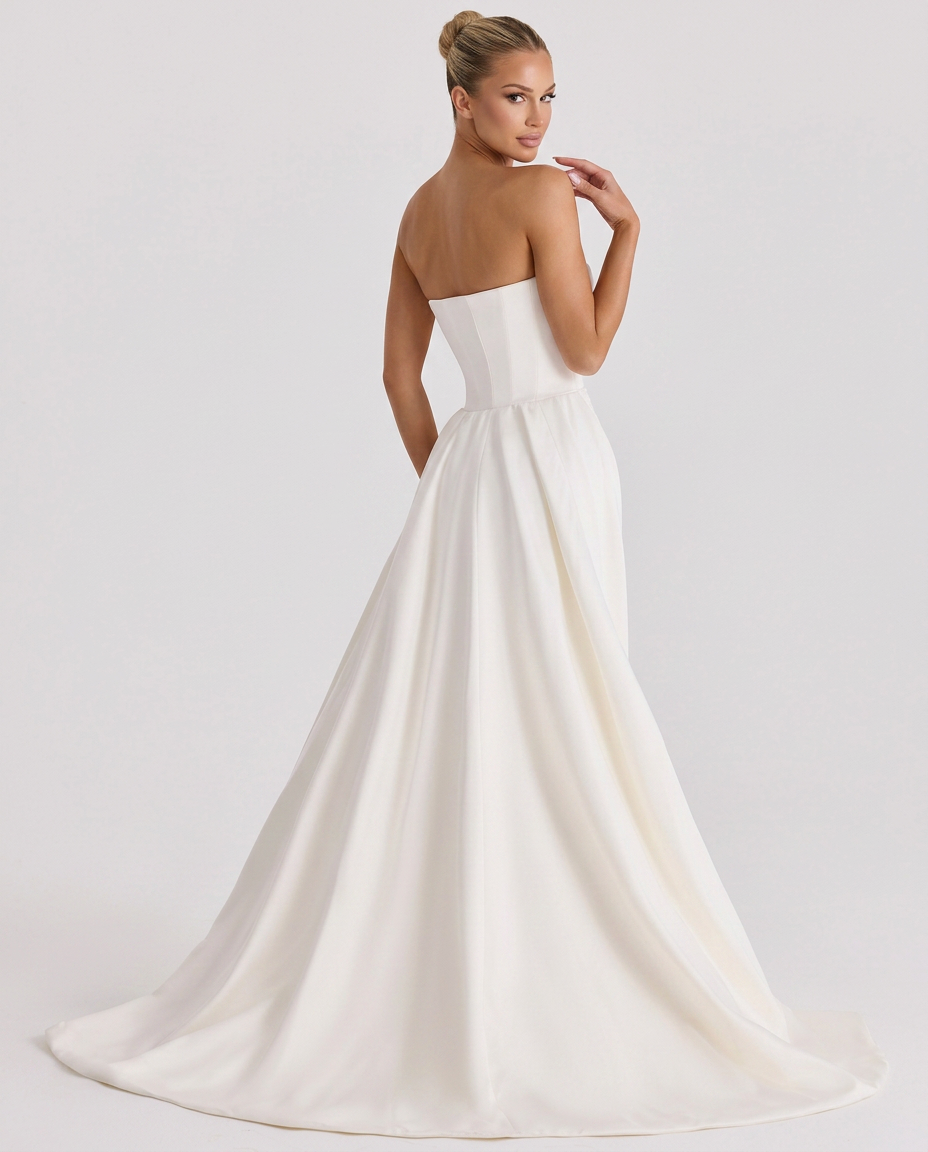 Hazel | Strapless Bridal Gown with Overskirt Detail