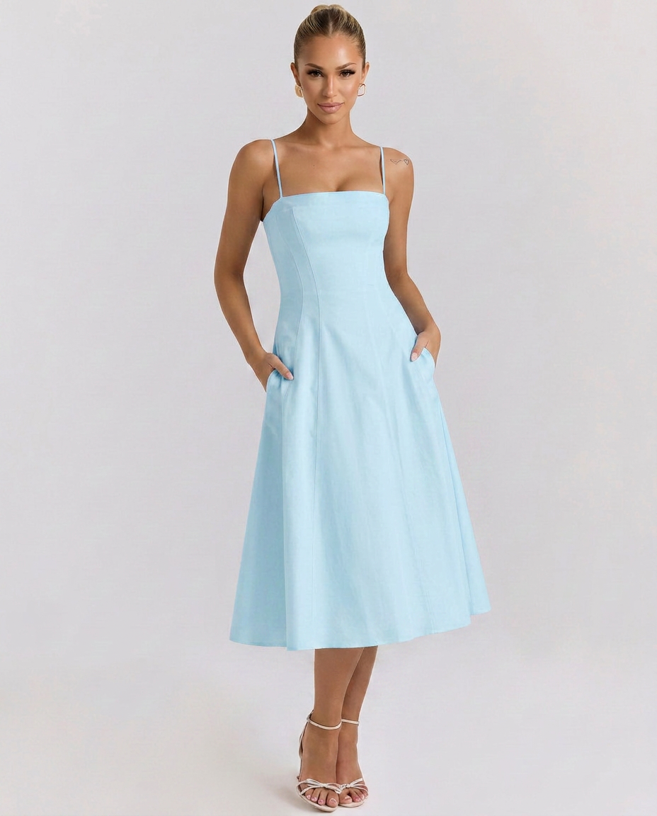 norma midi dress L / White-Pink