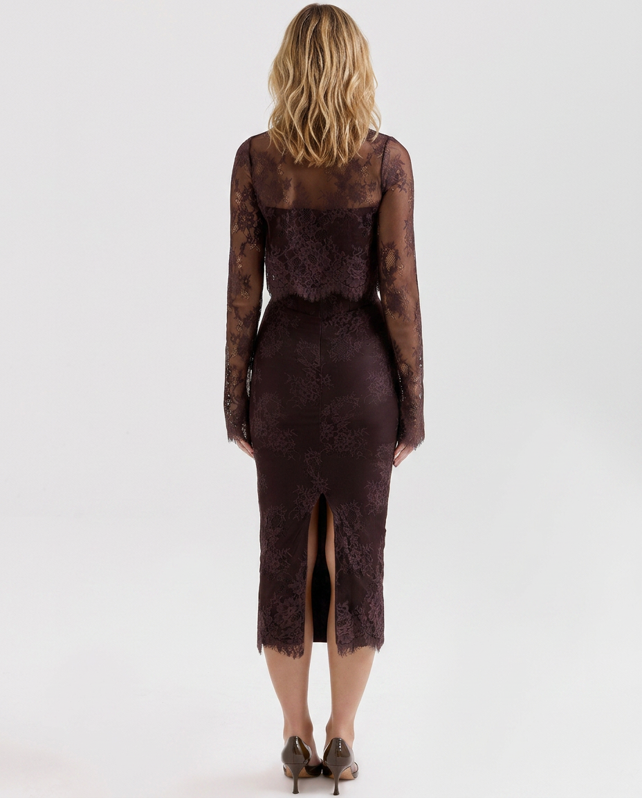 Goldie | Lace Corset Midi Dress with Bolero