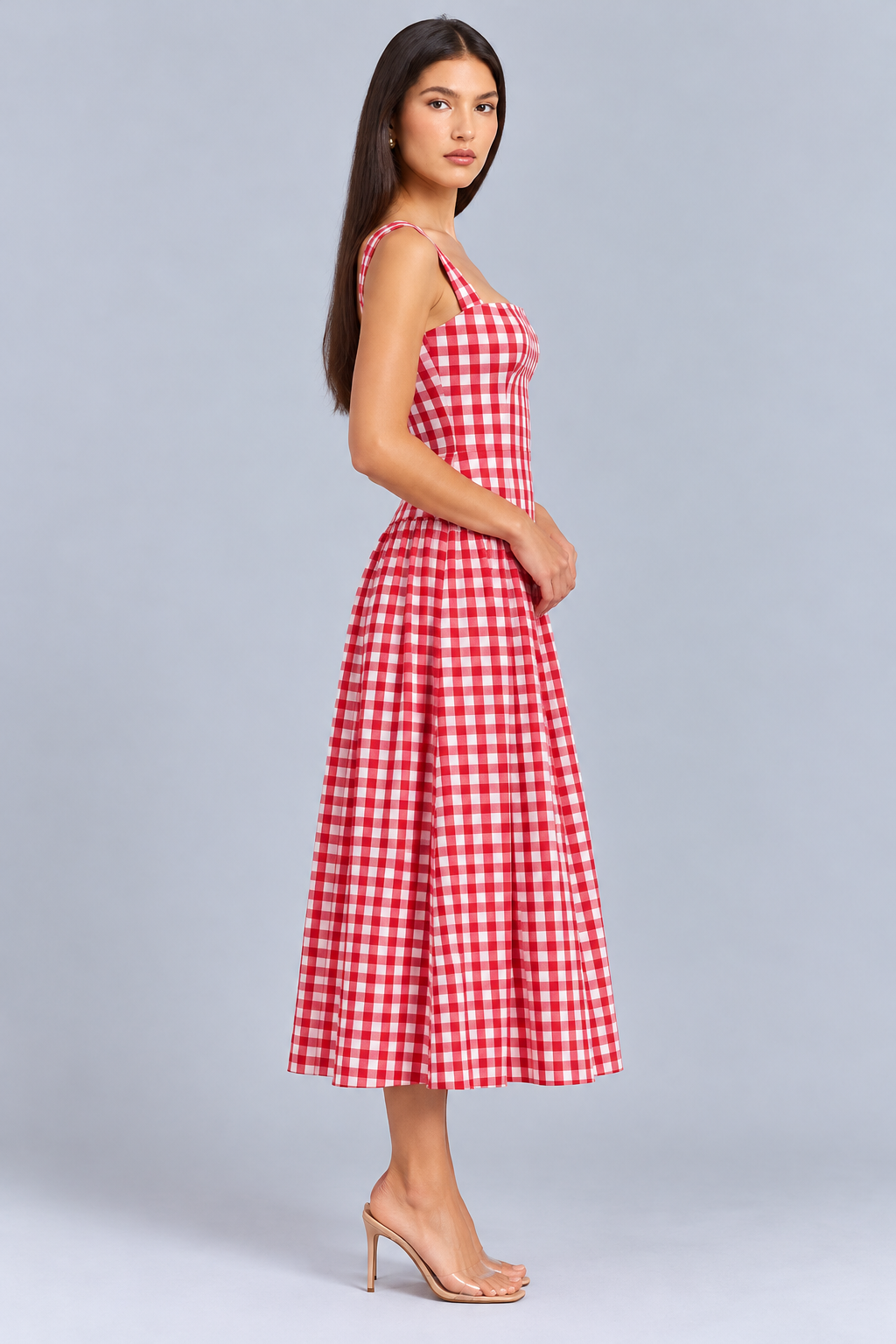 Lorna | Cotton Midi Sundress with Gathered Skirt