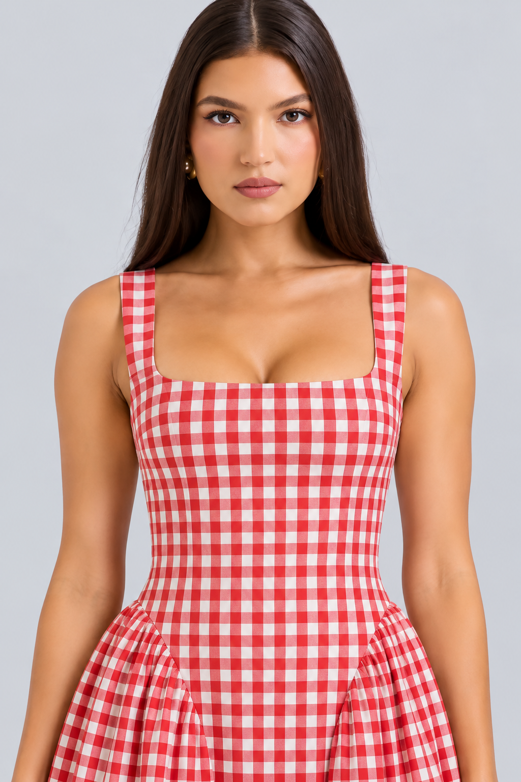 Lorna | Cotton Midi Sundress with Gathered Skirt