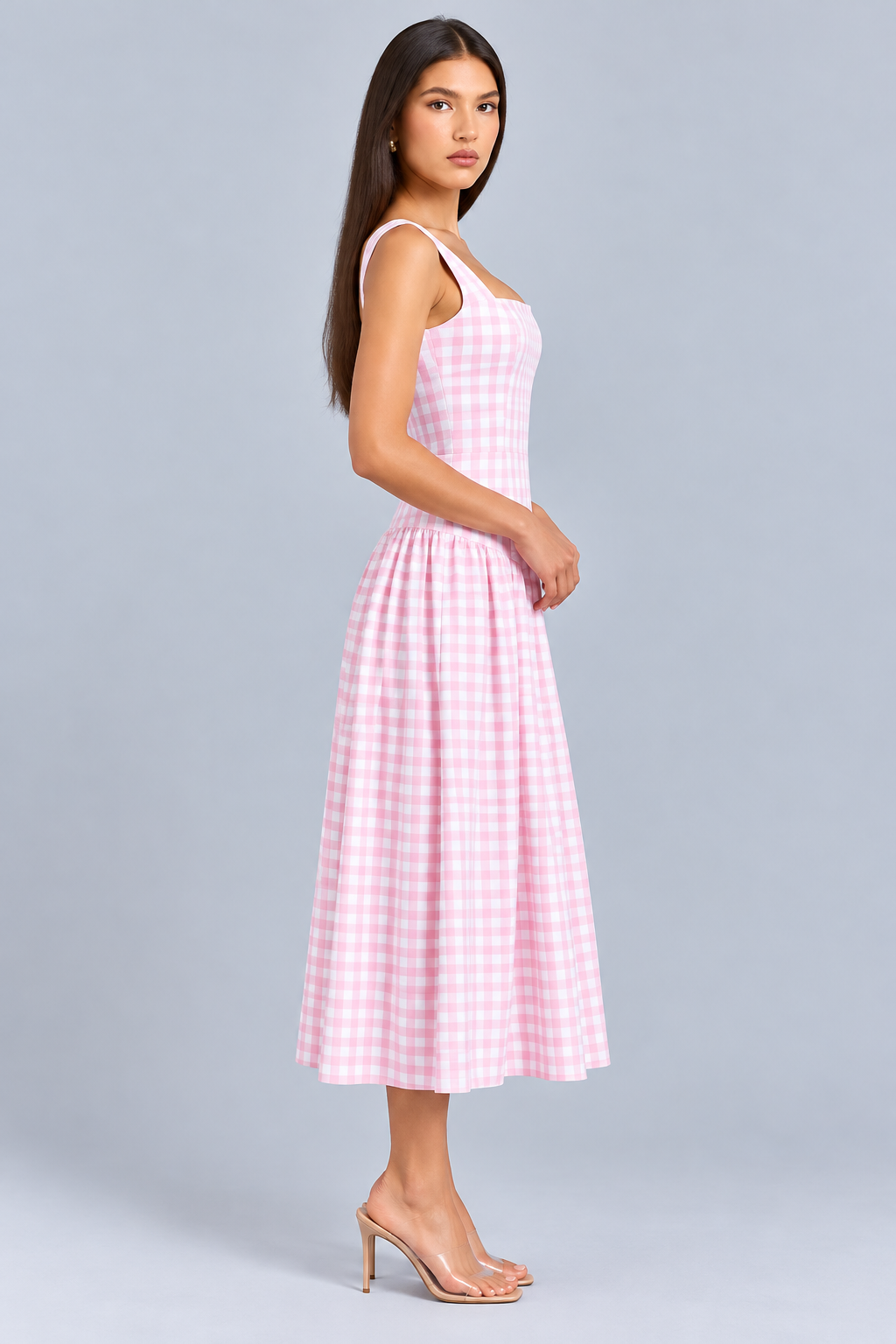Lorna | Cotton Midi Sundress with Gathered Skirt