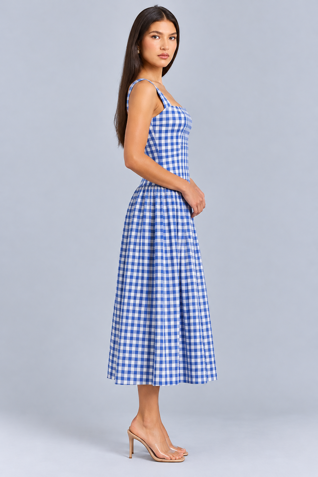 Lorna | Cotton Midi Sundress with Gathered Skirt