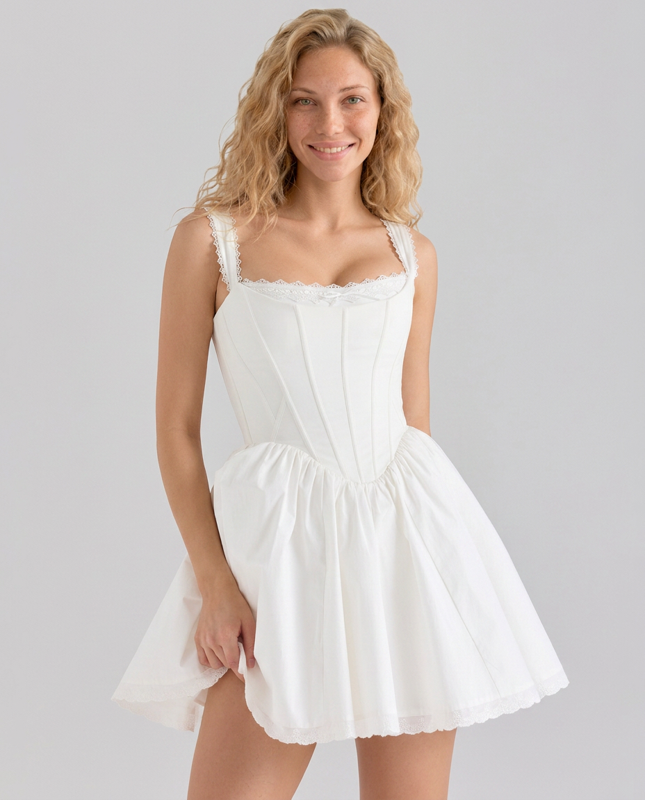 Women's Cotton Corset Mini Dress Jaime Women's Cotton Corset Mini Dress Jaime