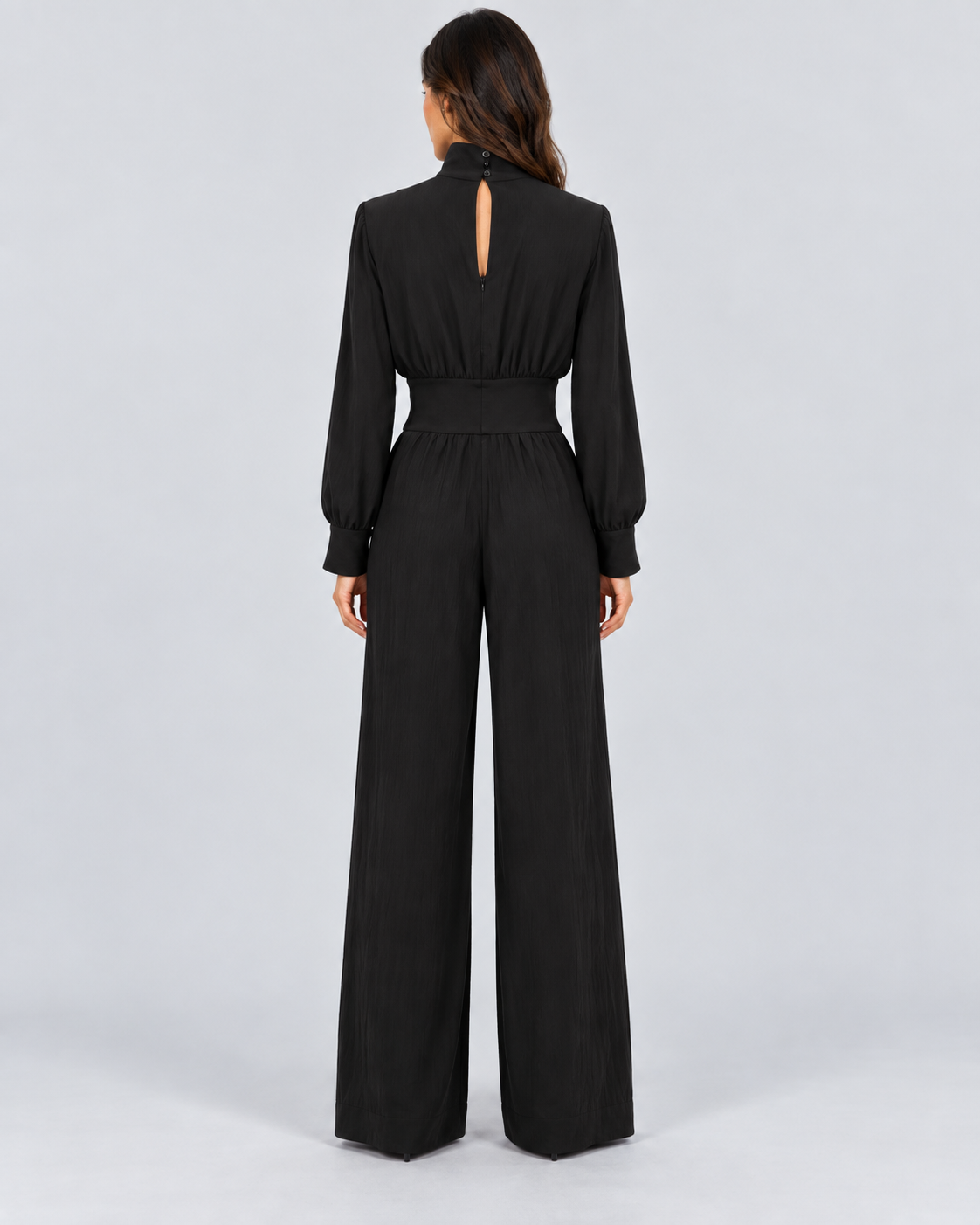 Melva | Turtleneck Wide-Leg Knit Jumpsuit